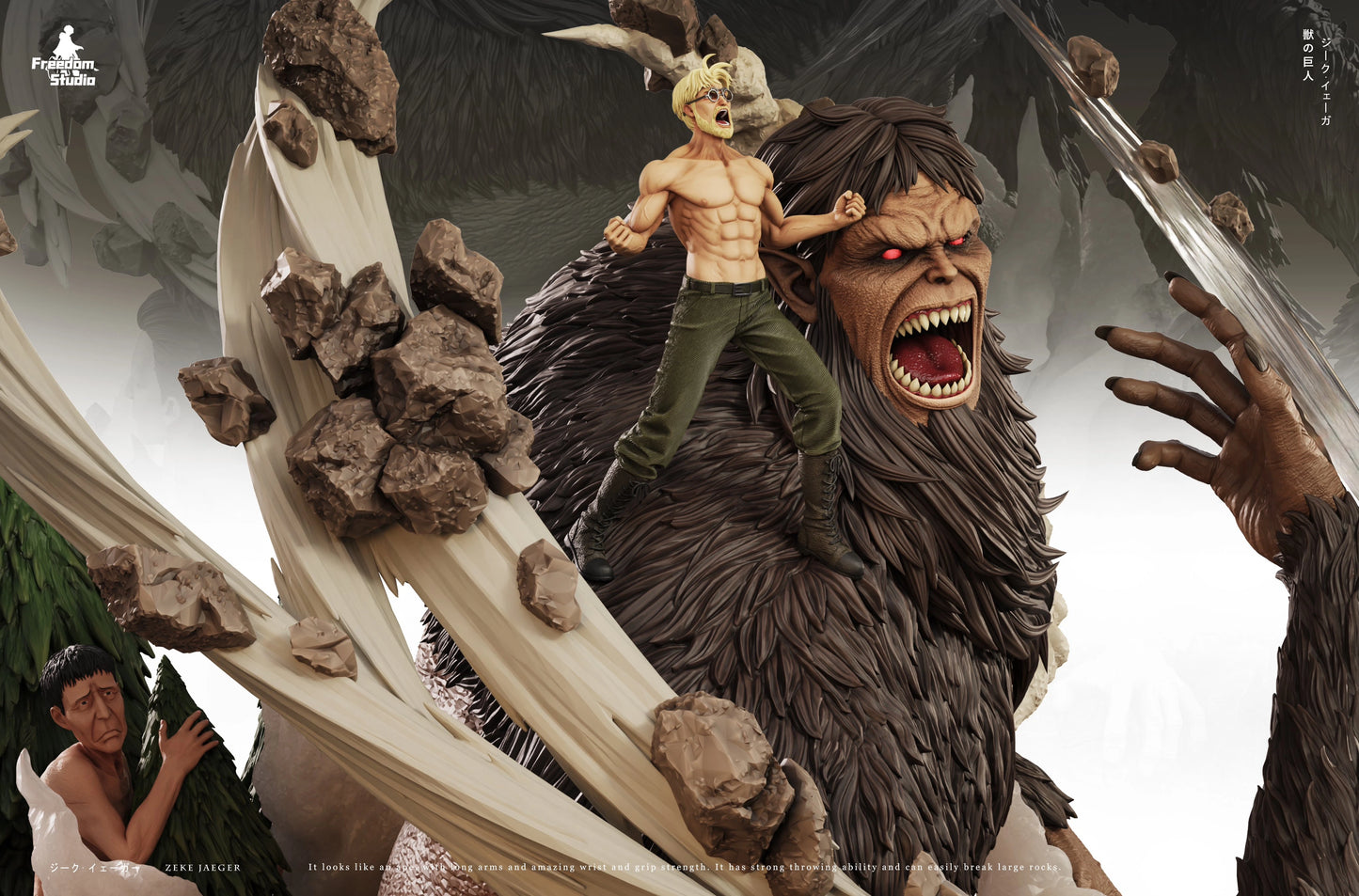 Preventa Resina Zeke Jaeger & Titan Bestia Figura Attack On Titan Freedom Estudio