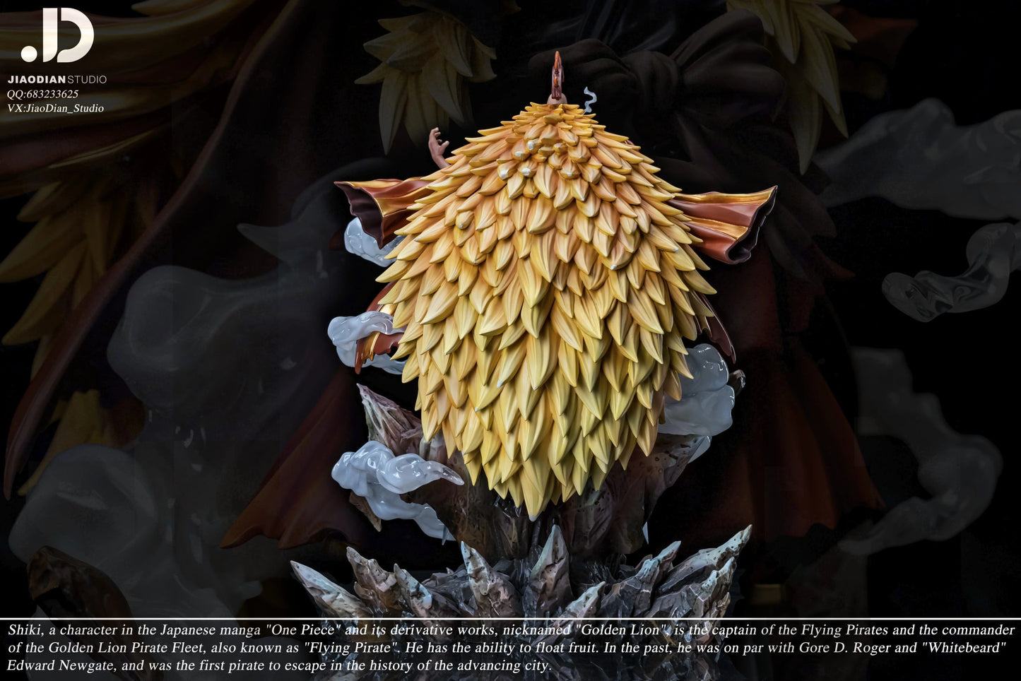 Preventa Resina Shiki "El León Dorado" Figura One Piece Jiao Dian Estudio
