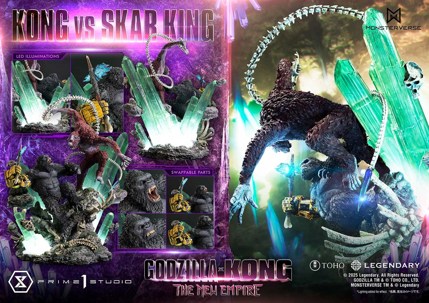 Preventa Resina Kong vs Skar King Figura Godzilla y Kong: El nuevo imperio Prime 1 (Licencia) Estudio