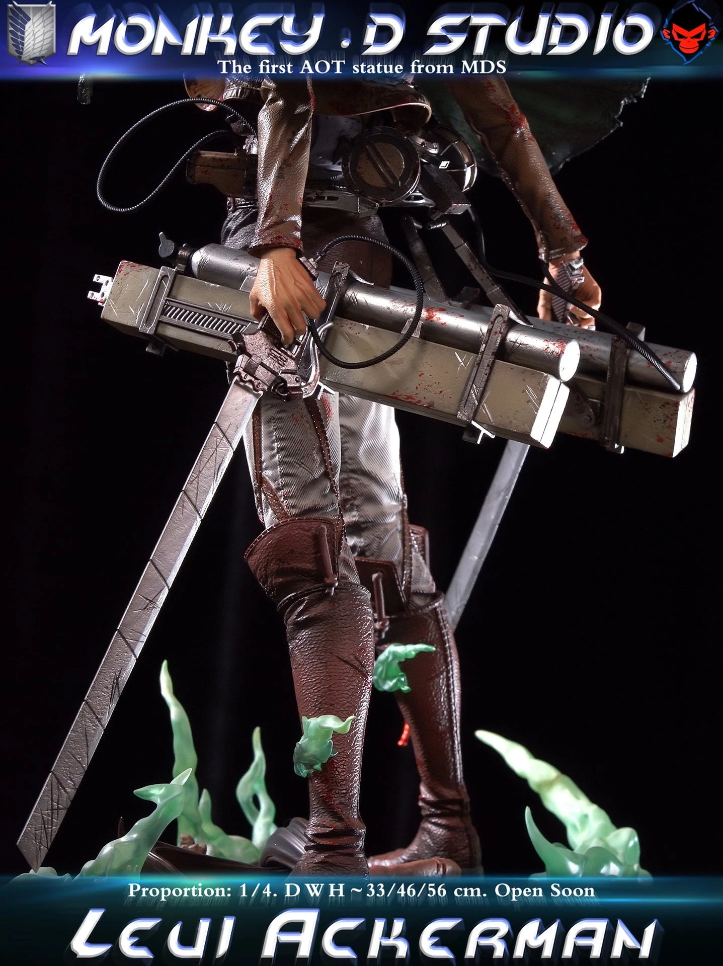 Preventa Resina Levi Ackerman Figura Attack On Titan Monkey D. Estudio