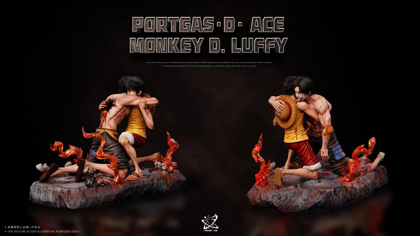 Preventa Resina Luffy & Ace Figura One Piece Dream Lab Estudio