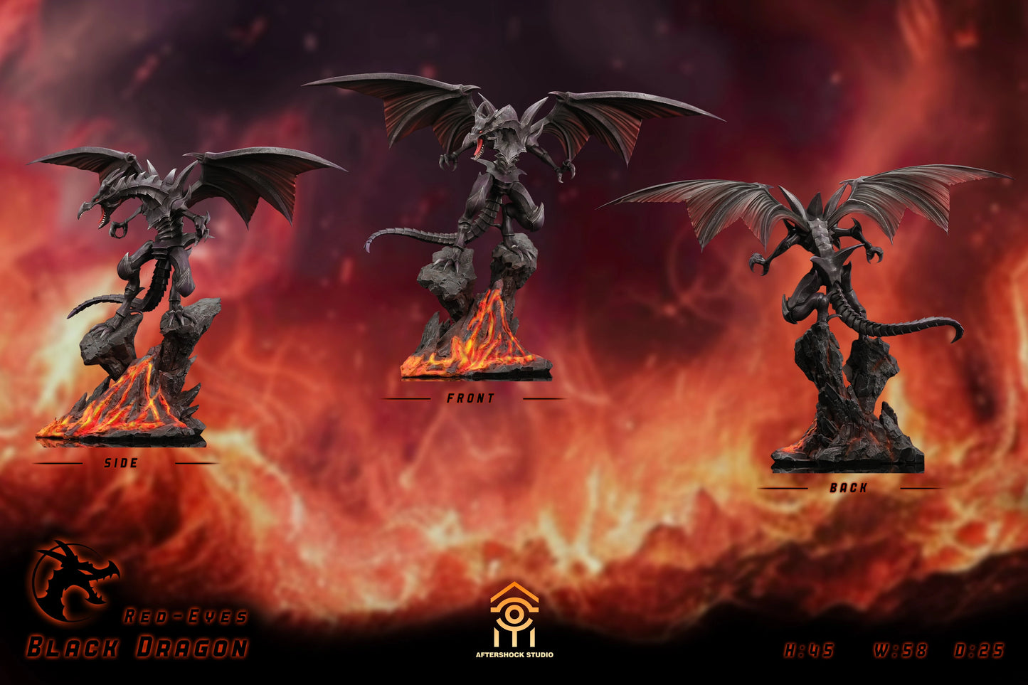 Preventa Resina Dragon de Ojos Azules & Rojos Figura Yu-Gi-Oh! Afterschok Estudio
