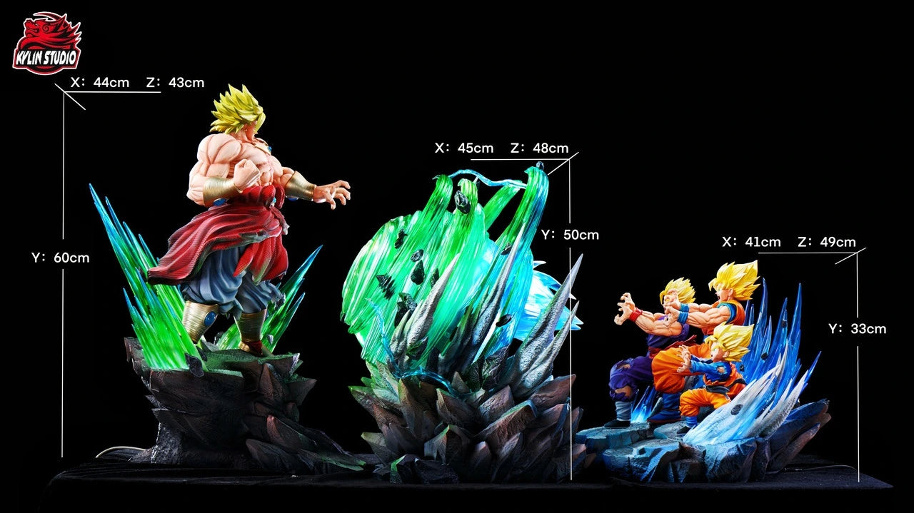 Preventa Resina Broly vs Goku, Gohan & Gotenks Figura Dragon Ball Kylin Estudio