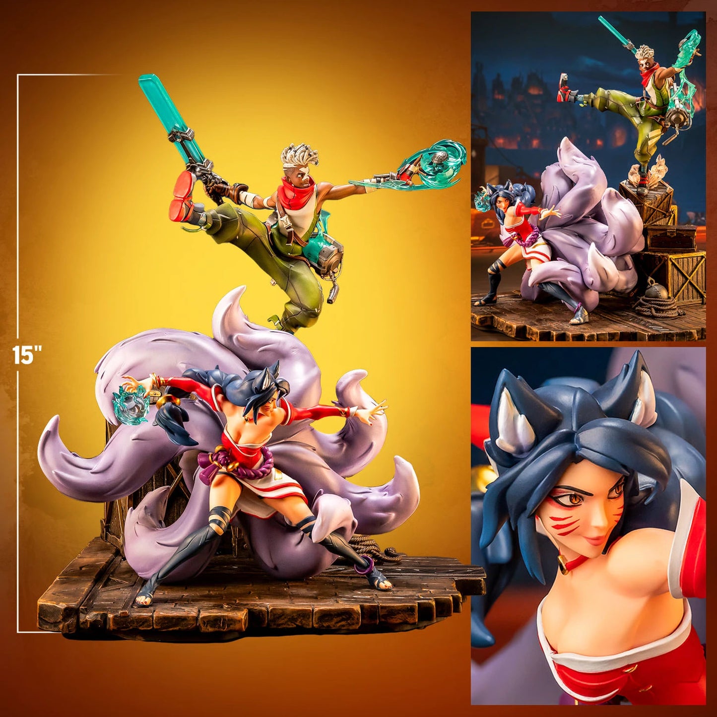 Preventa Resina Ekko & Ahri Figura League of Legends PureArts (Licencia) Estudio
