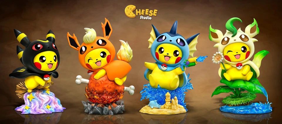 Preventa Resina Pikachu Cos Vaporeon & Flareon Figura Pokemón Cheese Estudio