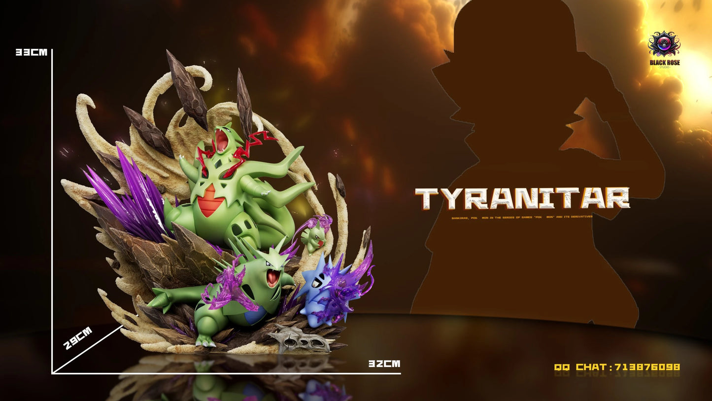 Preventa Resina Tyranitar Evolution Figura Pokémon Black Rose Estudio