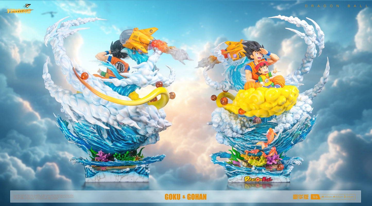 Preventa Resina Goku & Gohan Niño Figura Dragon Ball YinQing Estudio