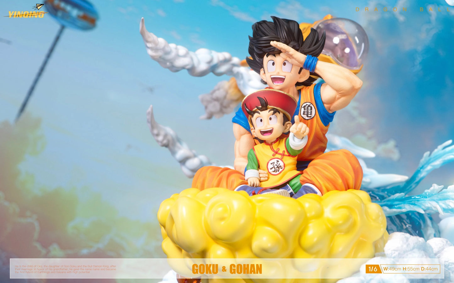 Preventa Resina Goku & Gohan Niño Figura Dragon Ball YinQing Estudio