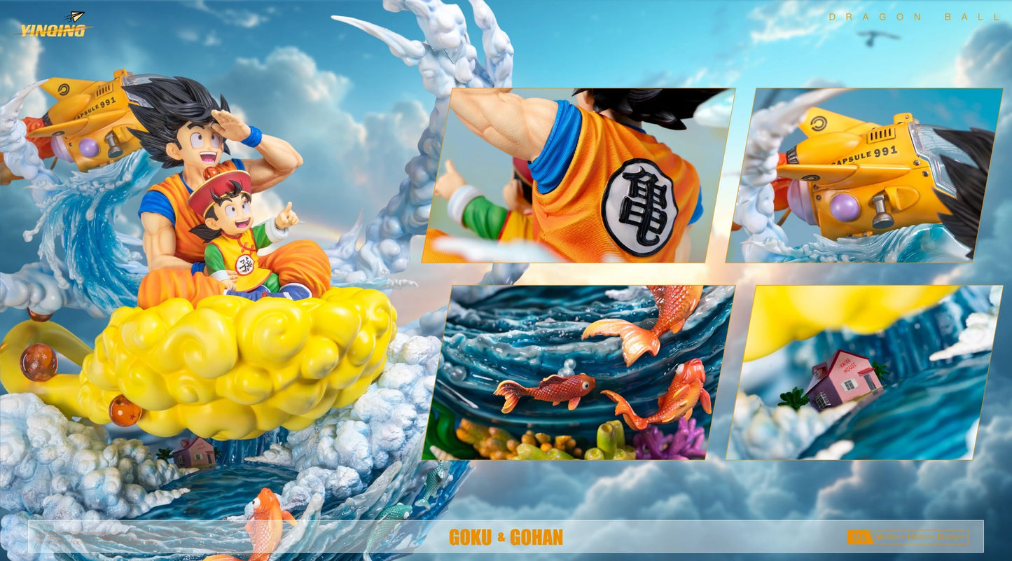 Preventa Resina Goku & Gohan Niño Figura Dragon Ball YinQing Estudio