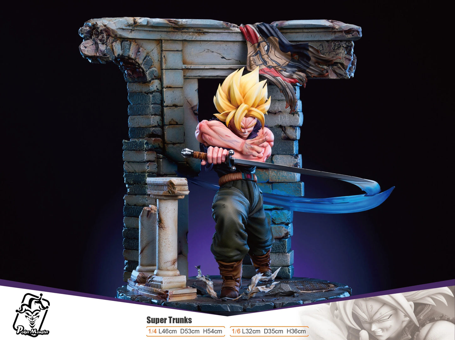 Preventa Resina Trunks Figura Dragon Ball Poker Monster Estudio