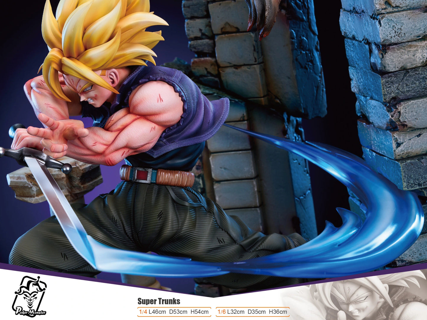 Preventa Resina Trunks Figura Dragon Ball Poker Monster Estudio