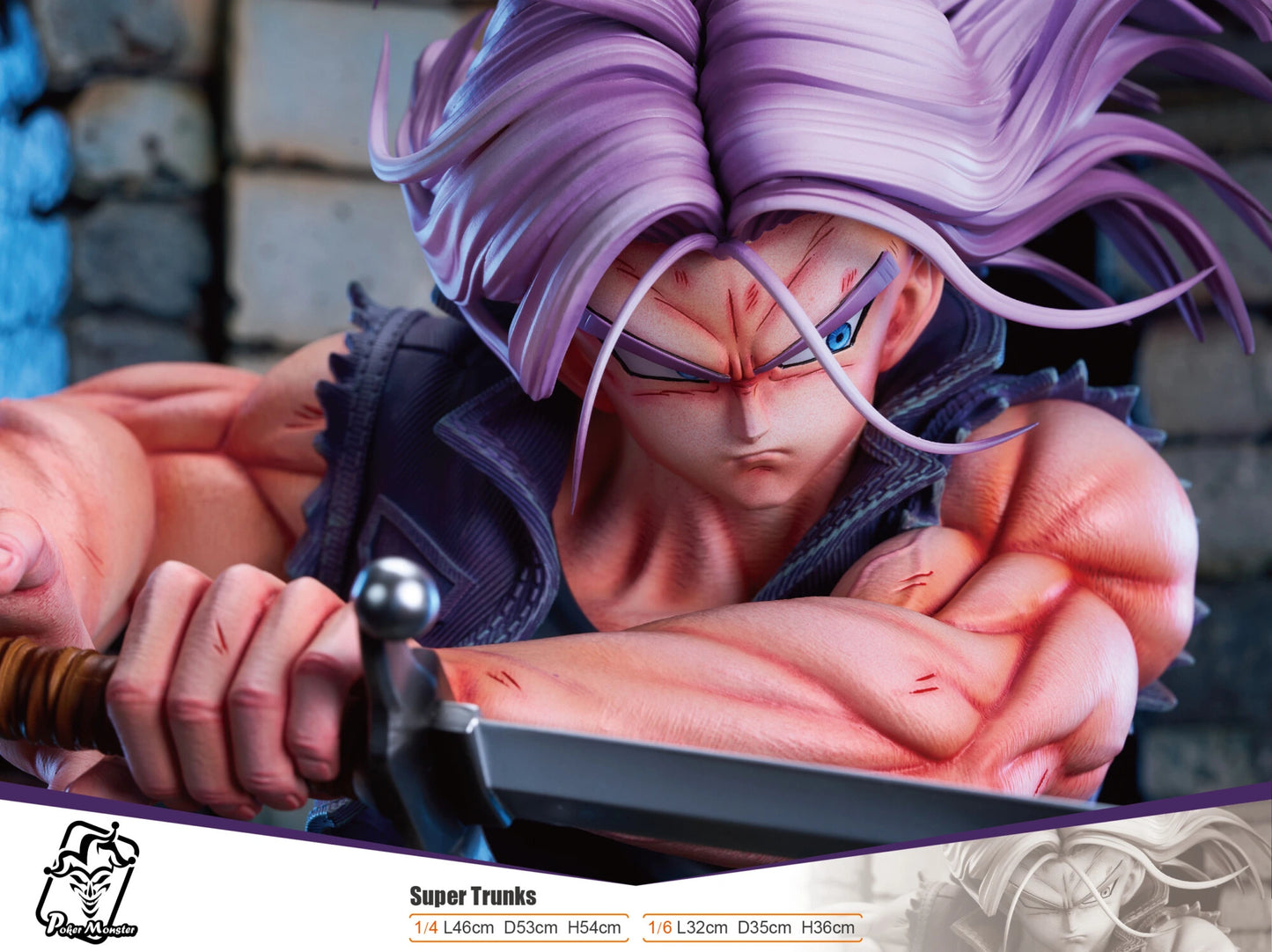 Preventa Resina Trunks Figura Dragon Ball Poker Monster Estudio