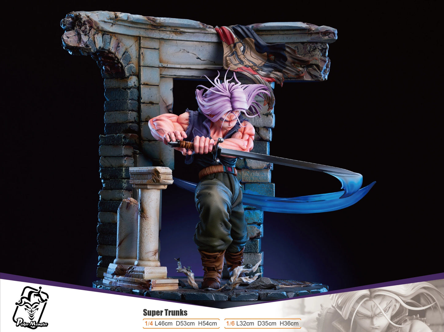 Preventa Resina Trunks Figura Dragon Ball Poker Monster Estudio