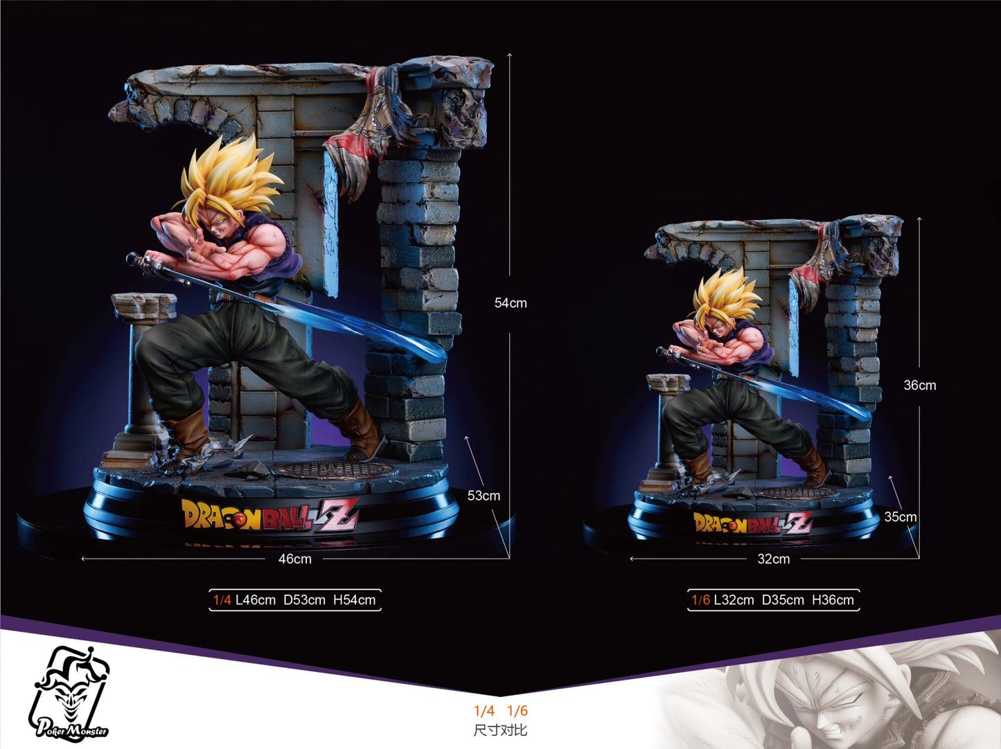 Preventa Resina Trunks Figura Dragon Ball Poker Monster Estudio