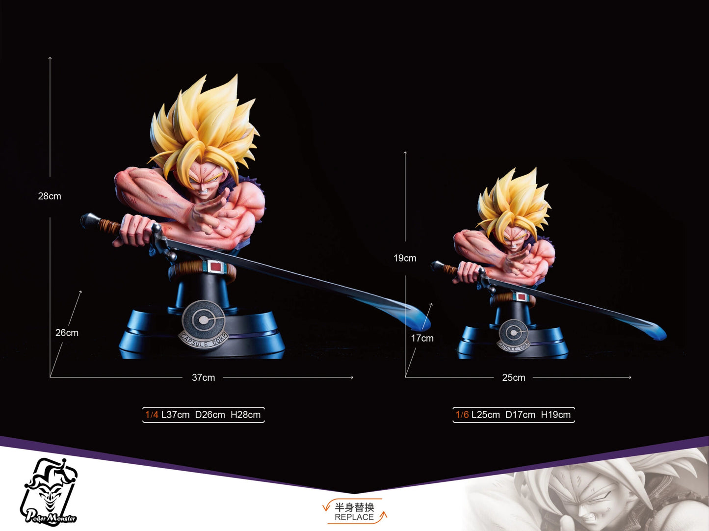 Preventa Resina Trunks Figura Dragon Ball Poker Monster Estudio