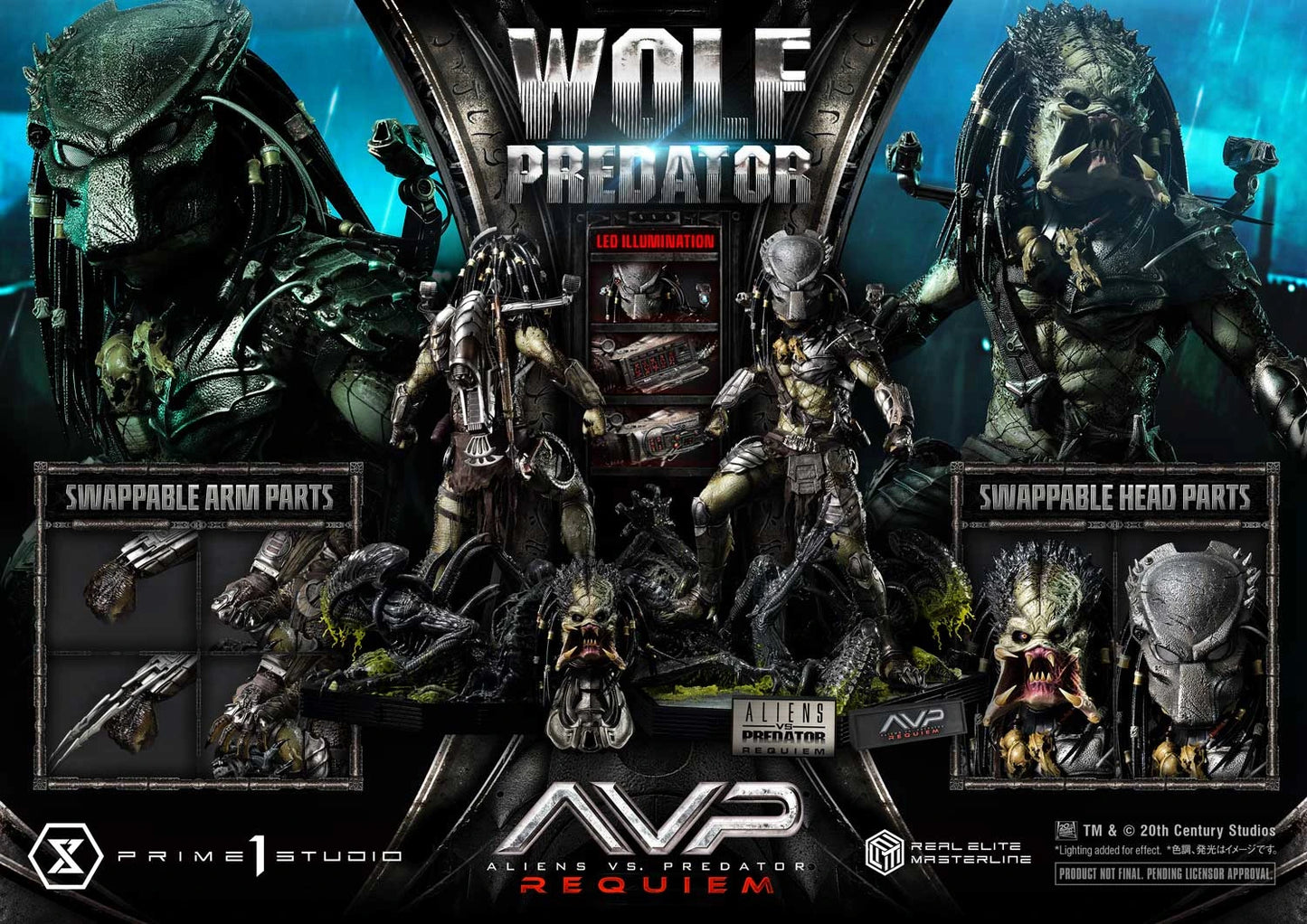Preventa Resina Wolf Predator Figura Aliens vs Predator: Requiem Prime 1 (Licencia) Estudio