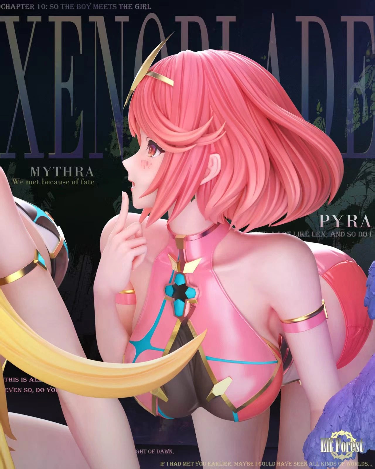 Preventa Resina Mythra & Pyra Figura Xenoblade Elf Forest Estudio