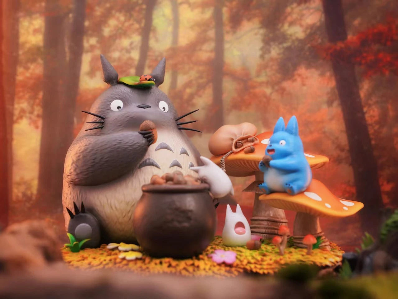 Preventa Resina Familia Totoro Figura Mi Vecino Totoro Long Miao Estudio
