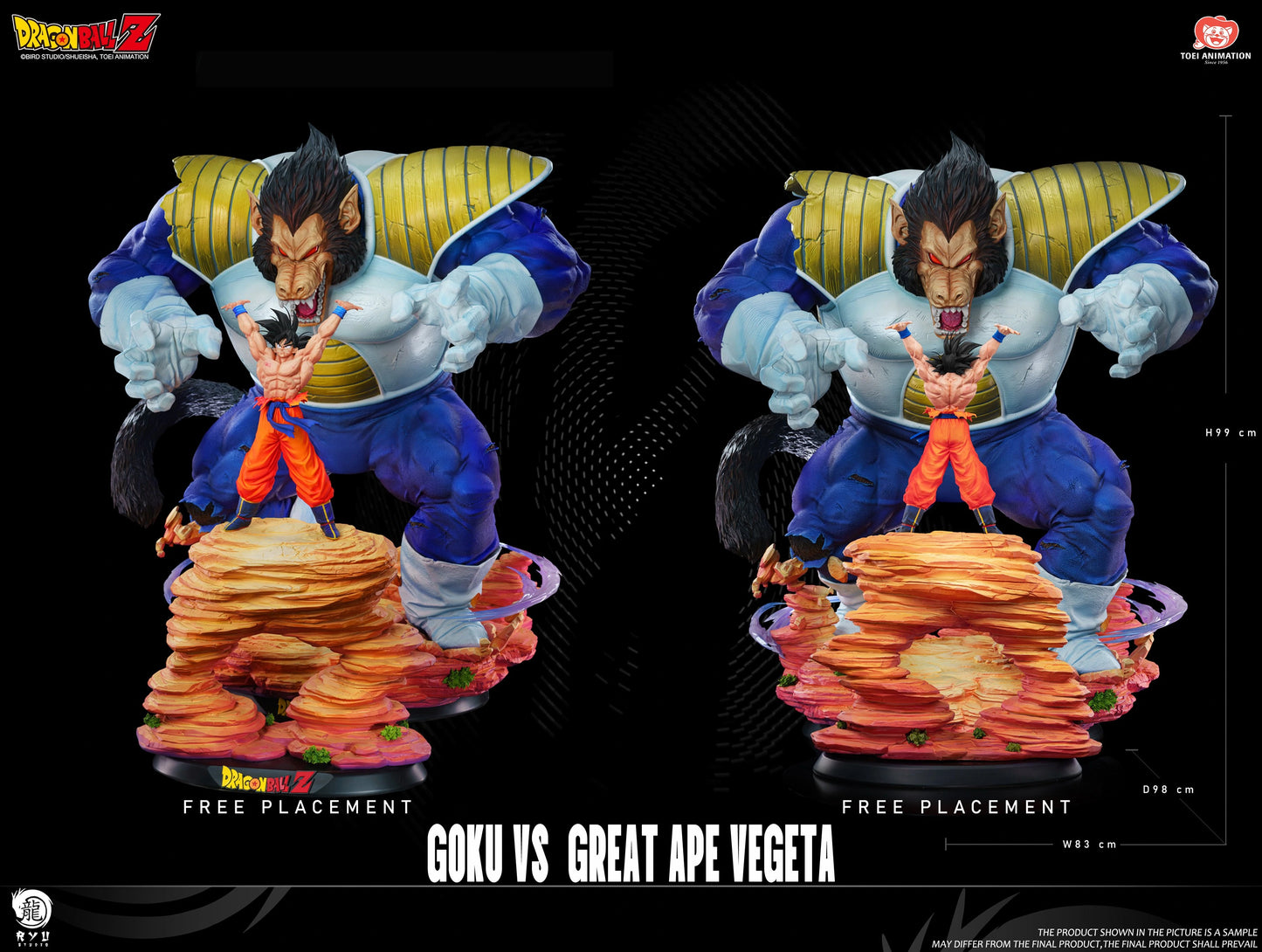 Preventa Resina Vegeta Ozaru vs Goku Figura Dragon Ball RYU (Licencia) Estudio