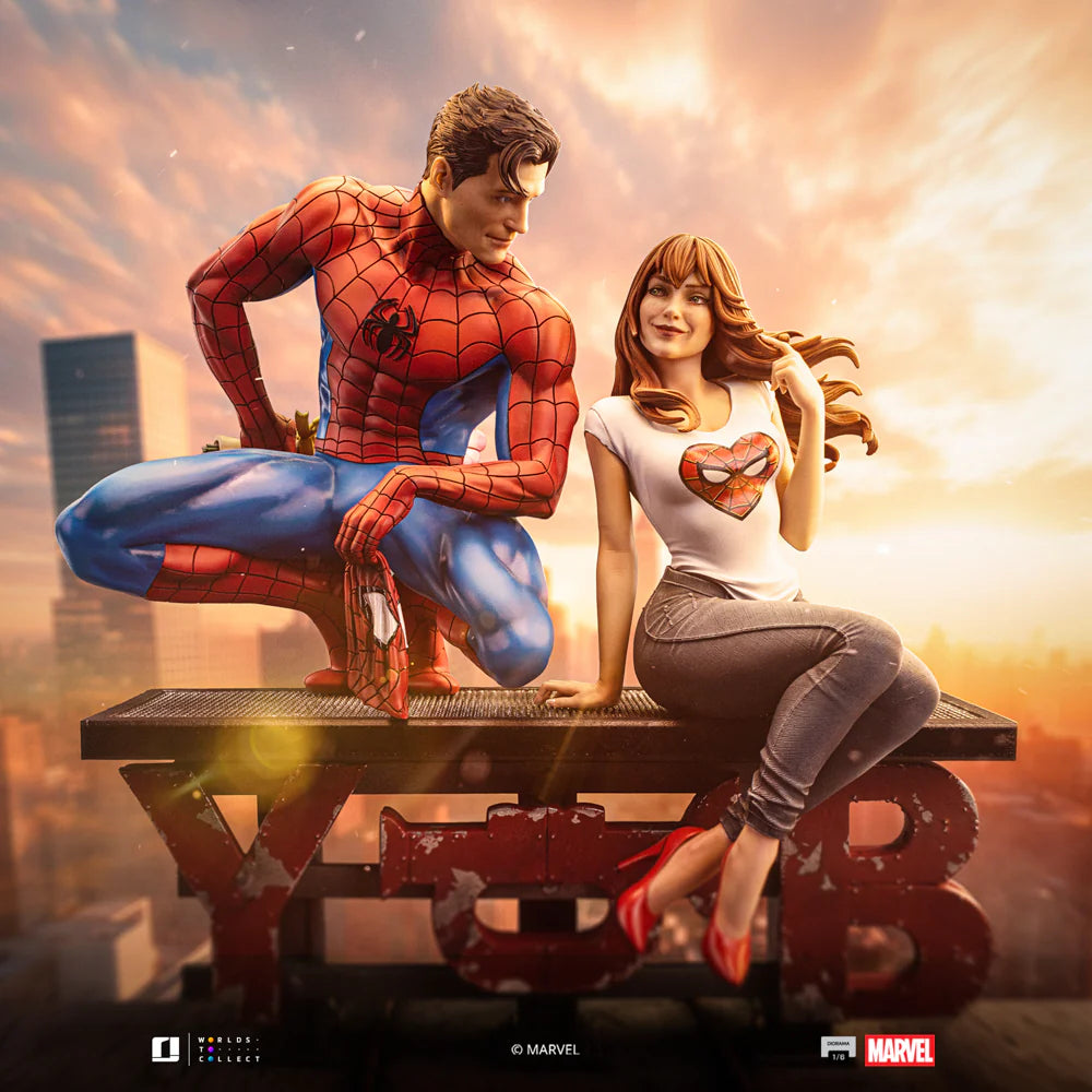 Preventa Resina Spider-man & Mary Jane Figura Marvel Iron (Licencia) Estudio