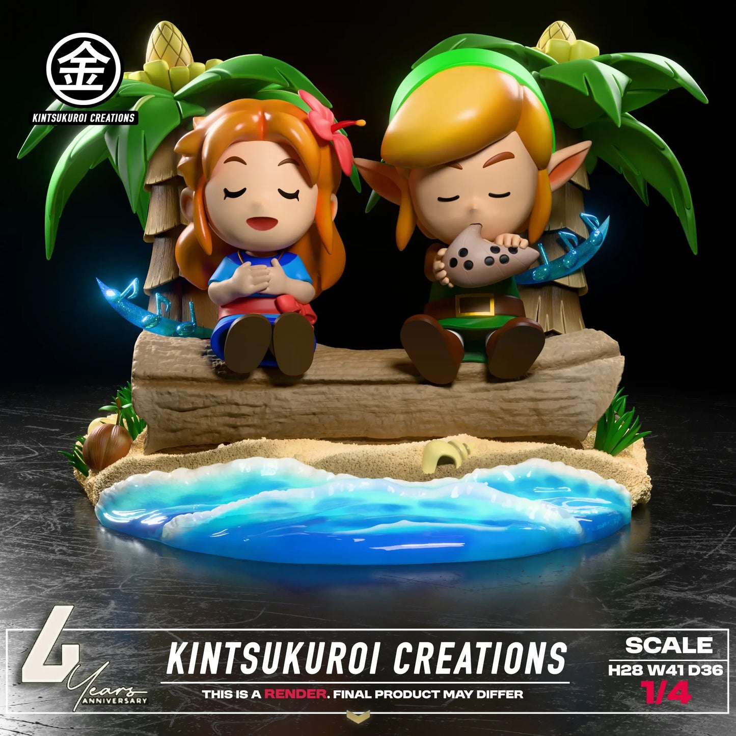Preventa Resina Link & Marin Figura The Legend of Zelda: Link's Awakening Kintsukuroi Creations Estudio