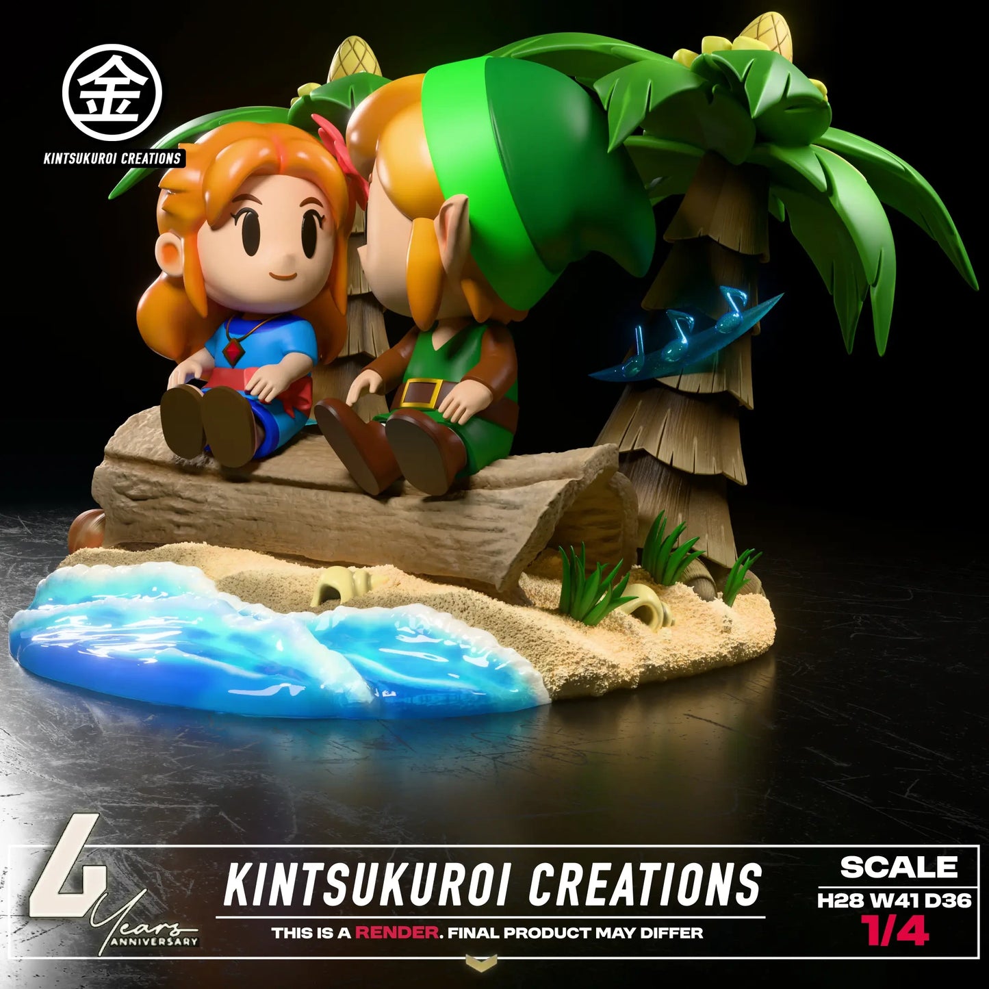 Preventa Resina Link & Marin Figura The Legend of Zelda: Link's Awakening Kintsukuroi Creations Estudio