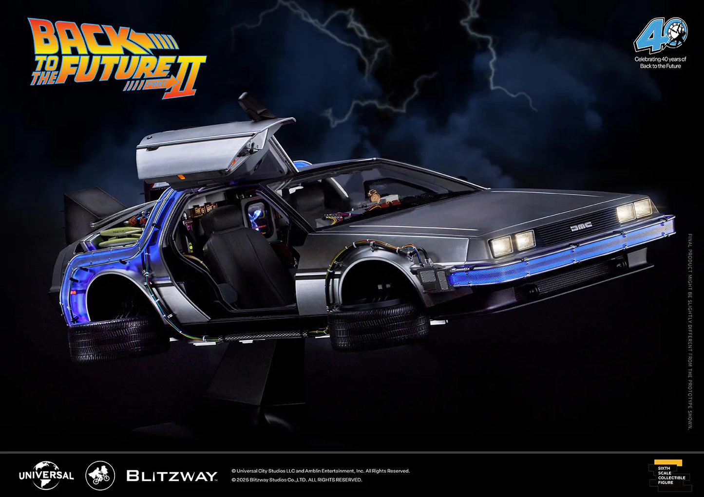 Preventa Resina Máquina del tiempo DeLorean Figura Volver al Futuro II Blitzway (Licencia) Estudio