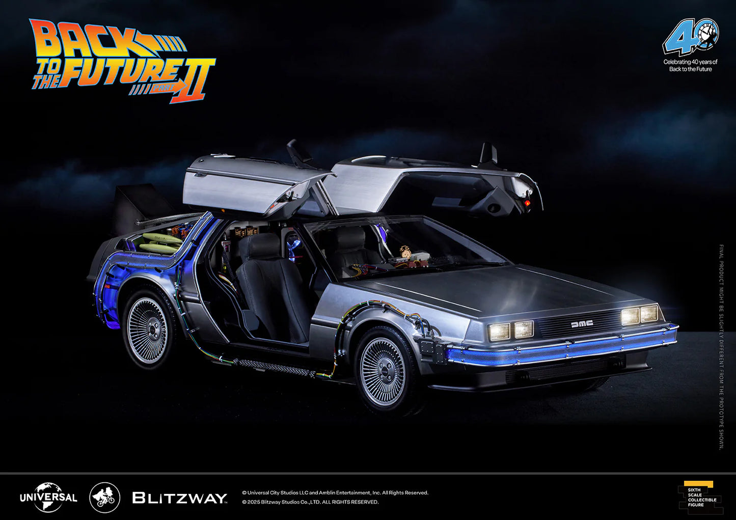 Preventa Resina Máquina del tiempo DeLorean Figura Volver al Futuro II Blitzway (Licencia) Estudio
