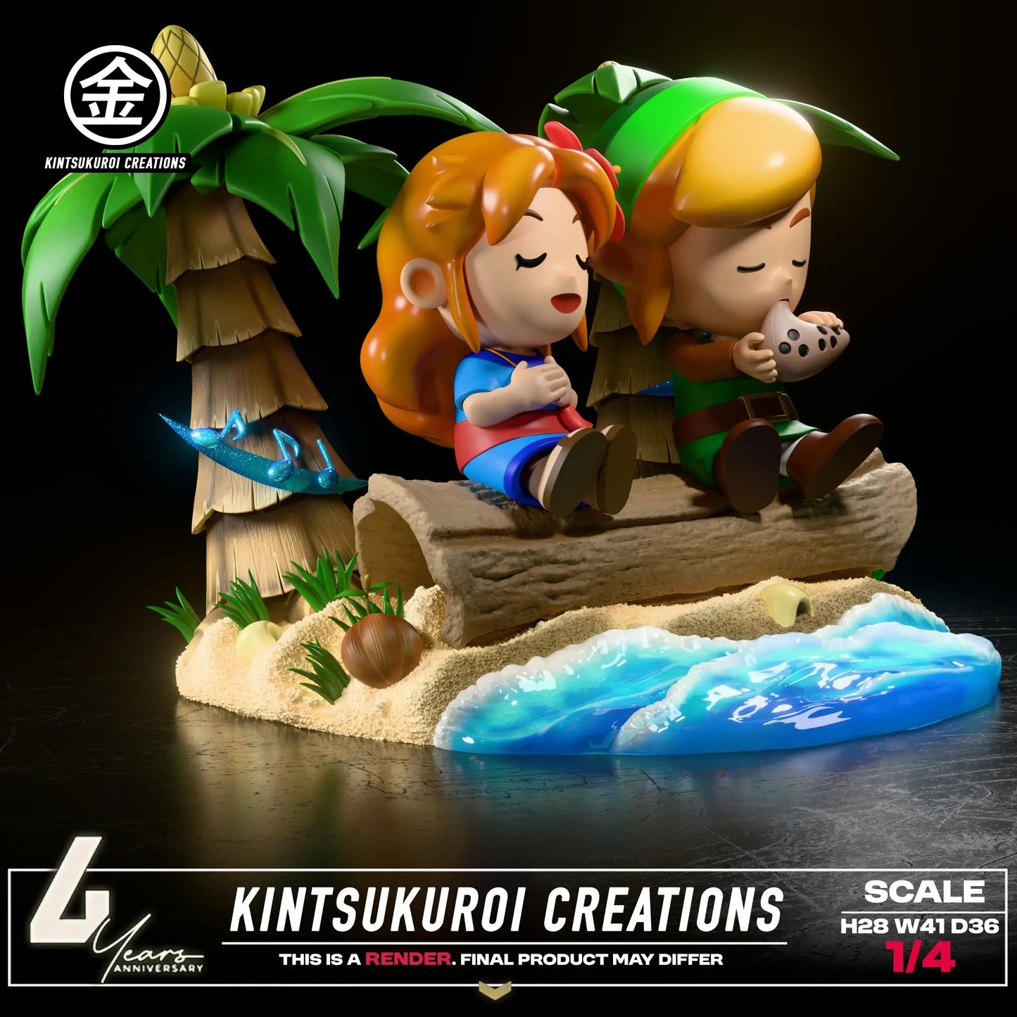 Preventa Resina Link & Marin Figura The Legend of Zelda: Link's Awakening Kintsukuroi Creations Estudio