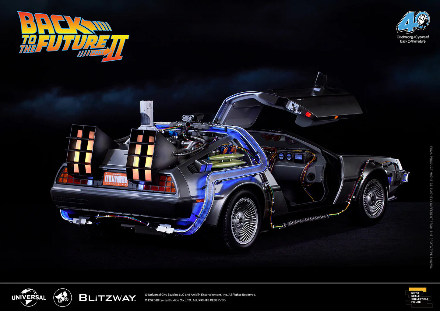 Preventa Resina Máquina del tiempo DeLorean Figura Volver al Futuro II Blitzway (Licencia) Estudio