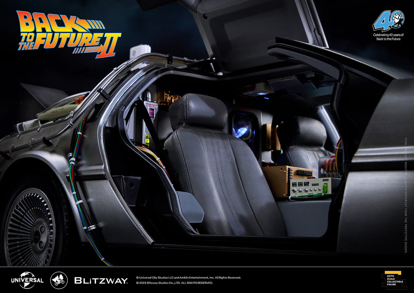 Preventa Resina Máquina del tiempo DeLorean Figura Volver al Futuro II Blitzway (Licencia) Estudio