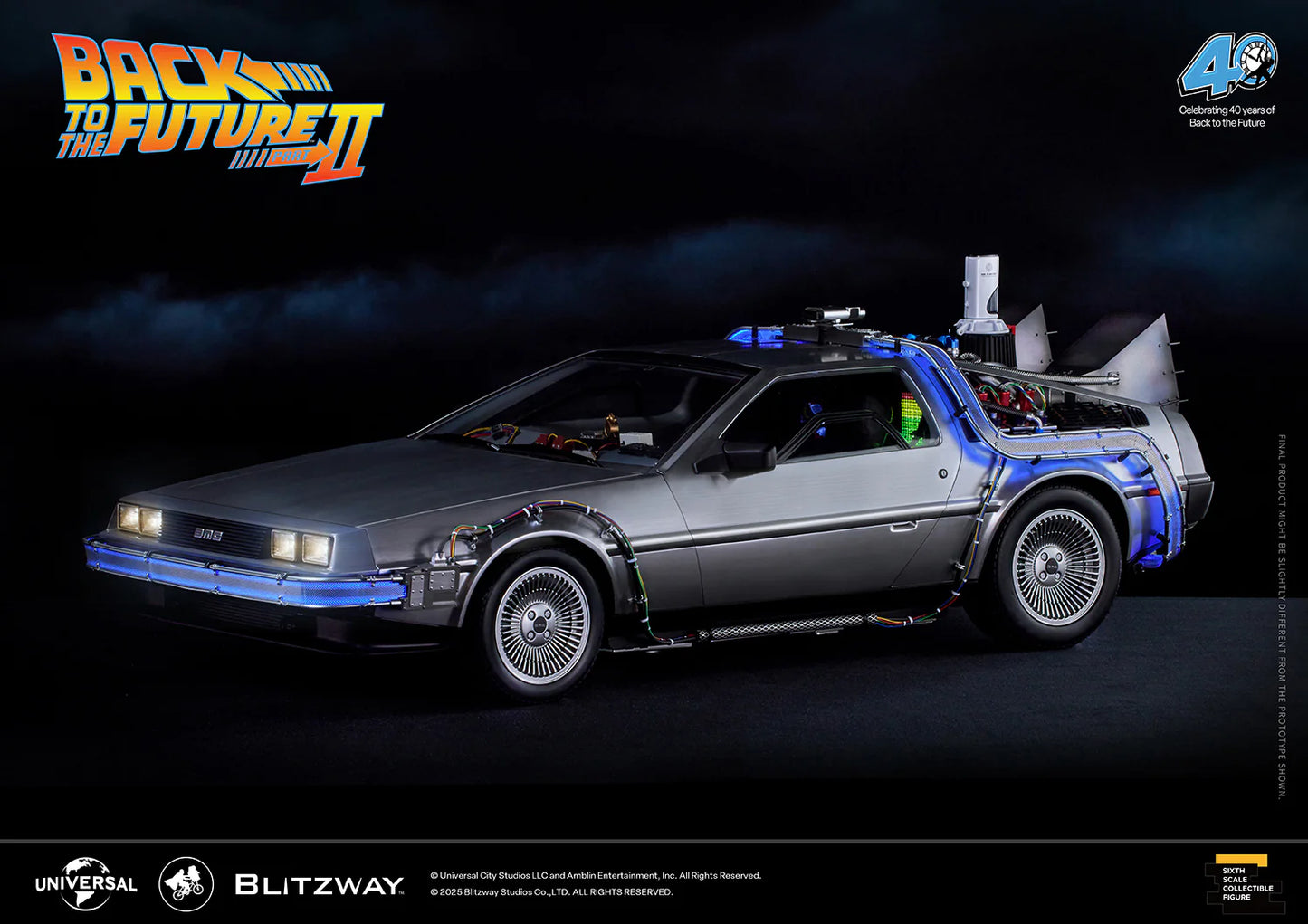 Preventa Resina Máquina del tiempo DeLorean Figura Volver al Futuro II Blitzway (Licencia) Estudio