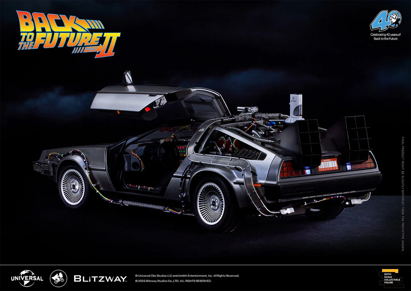 Preventa Resina Máquina del tiempo DeLorean Figura Volver al Futuro II Blitzway (Licencia) Estudio