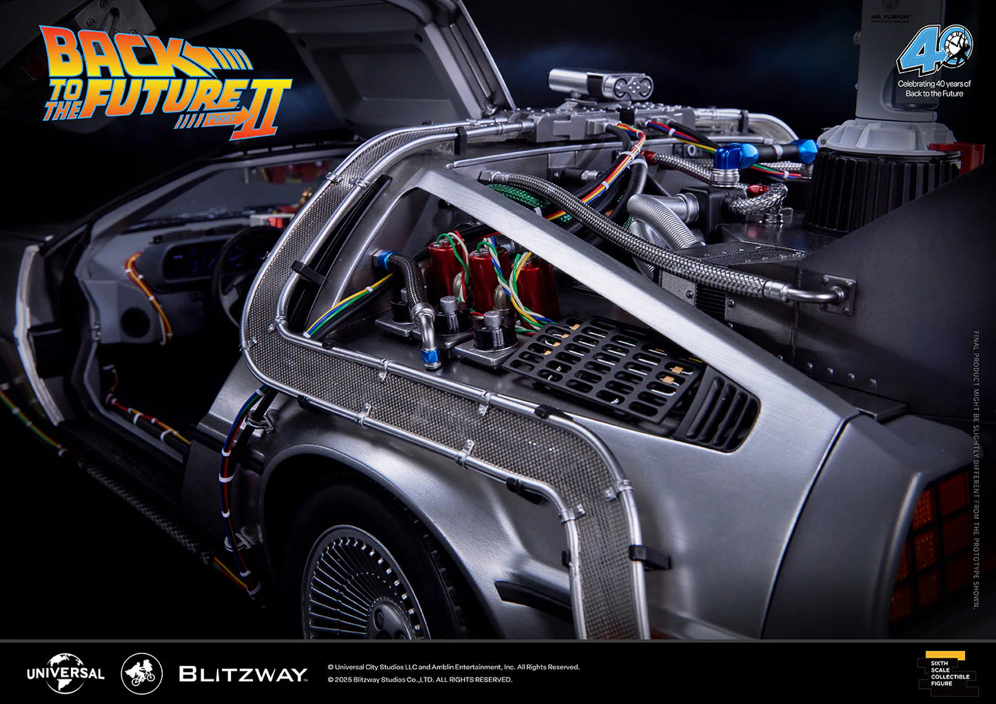 Preventa Resina Máquina del tiempo DeLorean Figura Volver al Futuro II Blitzway (Licencia) Estudio