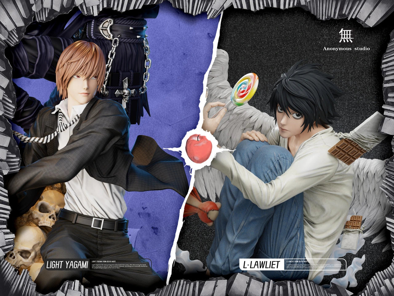 Preventa Resina Yagami Light & Ryuk Figura Death Note Anonymous Estudio