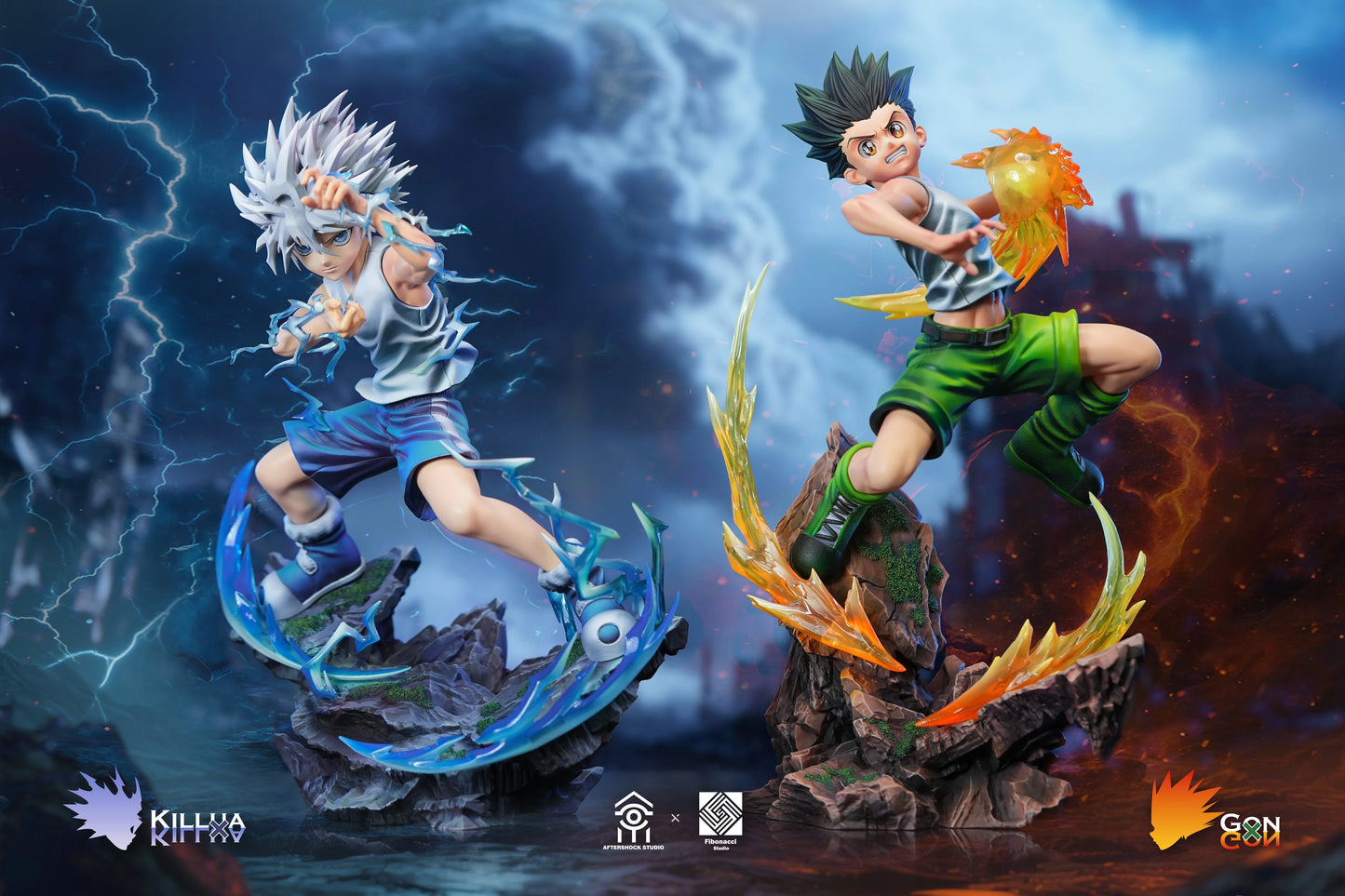 Preventa Resina Killua & Gon Figura Hunter x Hunter AfterShock & Fibonacci Estudio