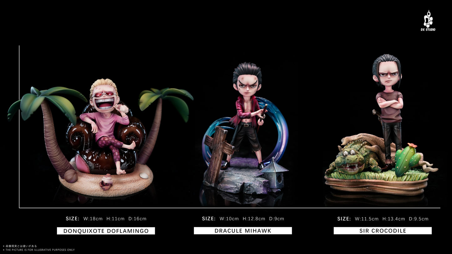 Preventa Resina Doflamingo, Crocodile & Mihawk Figura One Piece DX Estudio