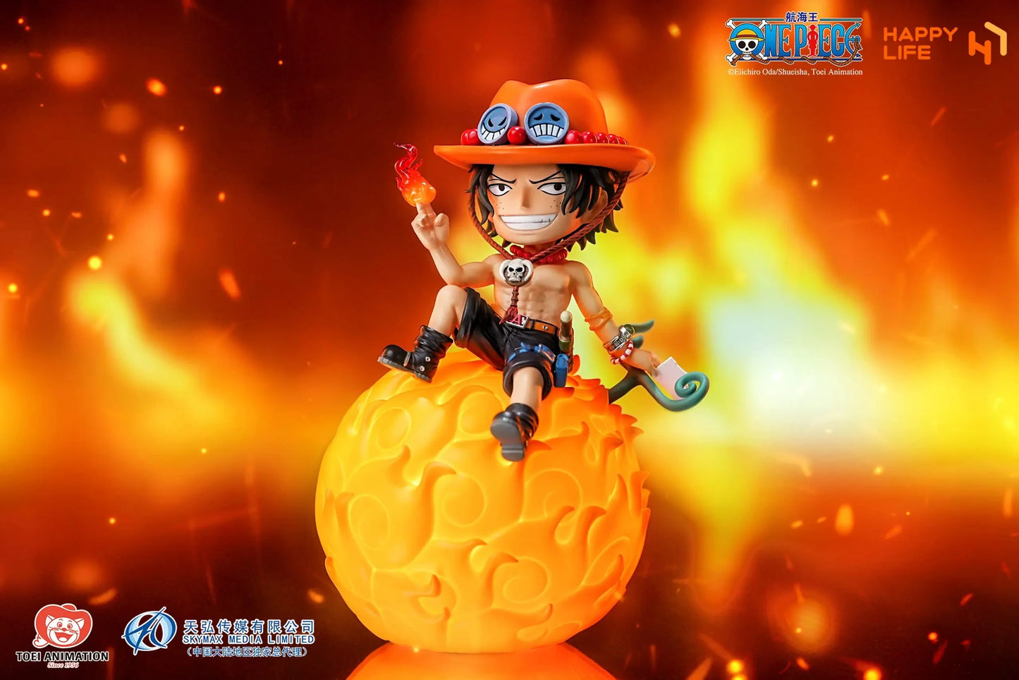 Preventa PVC Portgas D. Ace  Figura One Piece Happy Life (Licencia) Estudio