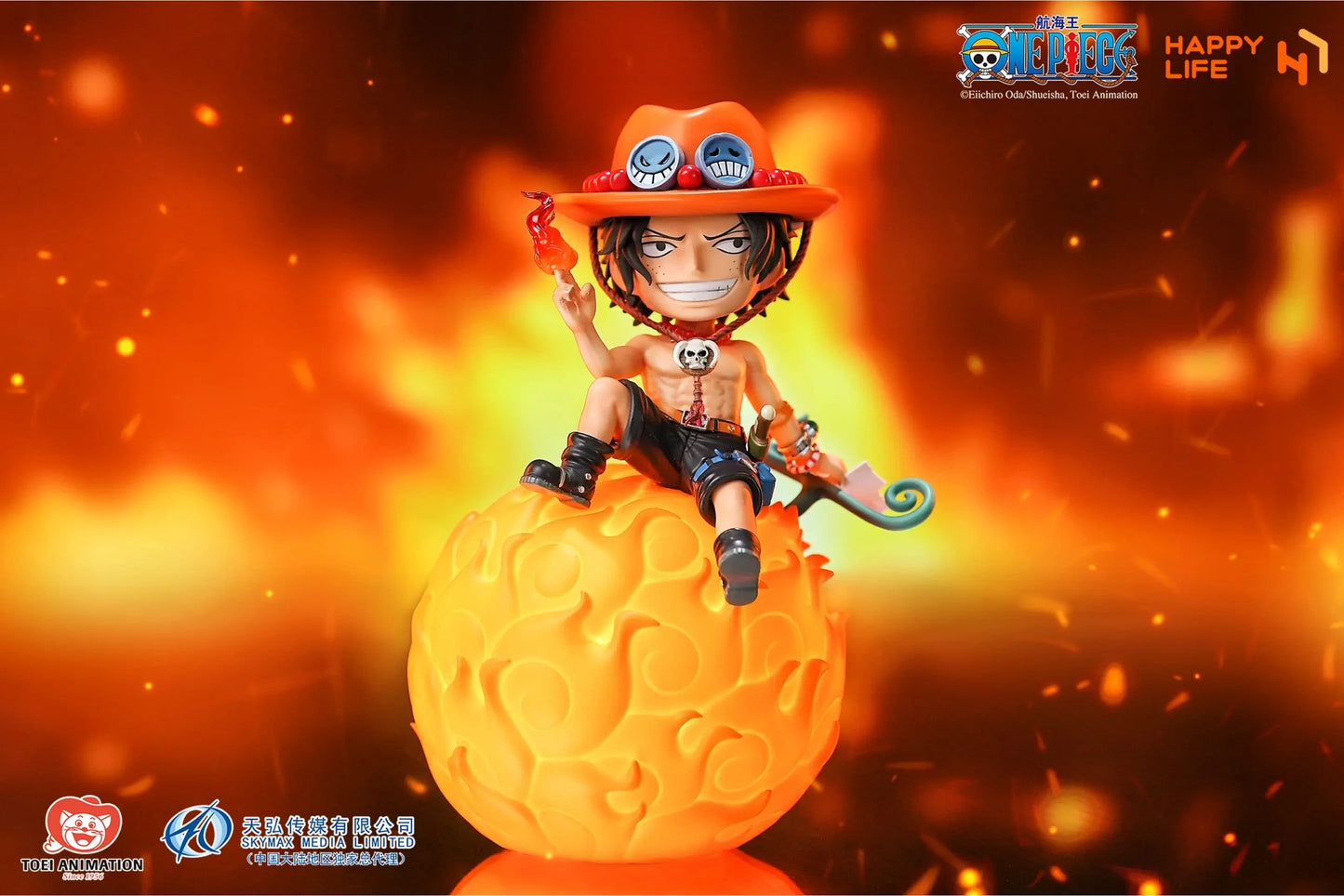 Preventa PVC Portgas D. Ace  Figura One Piece Happy Life (Licencia) Estudio