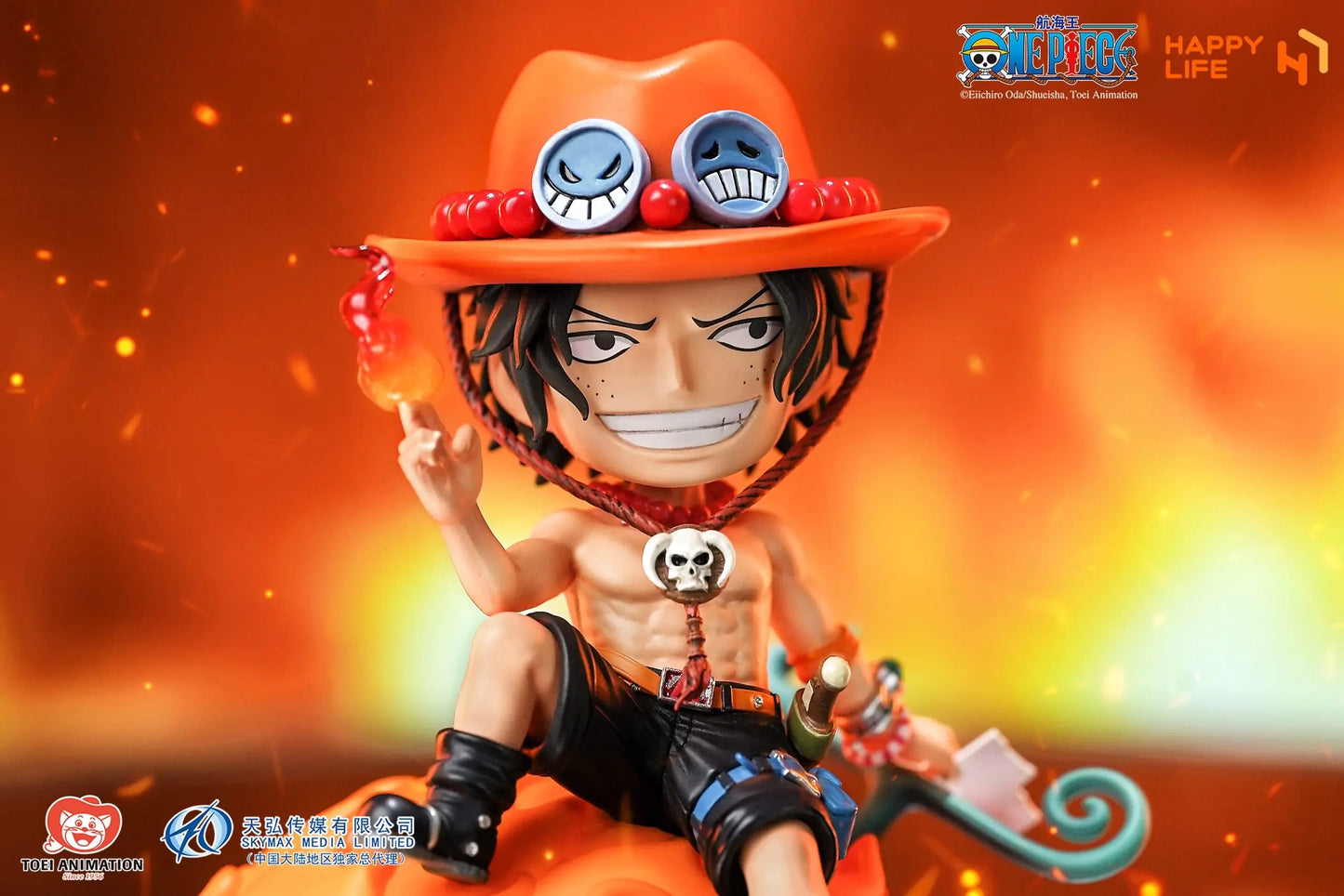 Preventa PVC Portgas D. Ace  Figura One Piece Happy Life (Licencia) Estudio