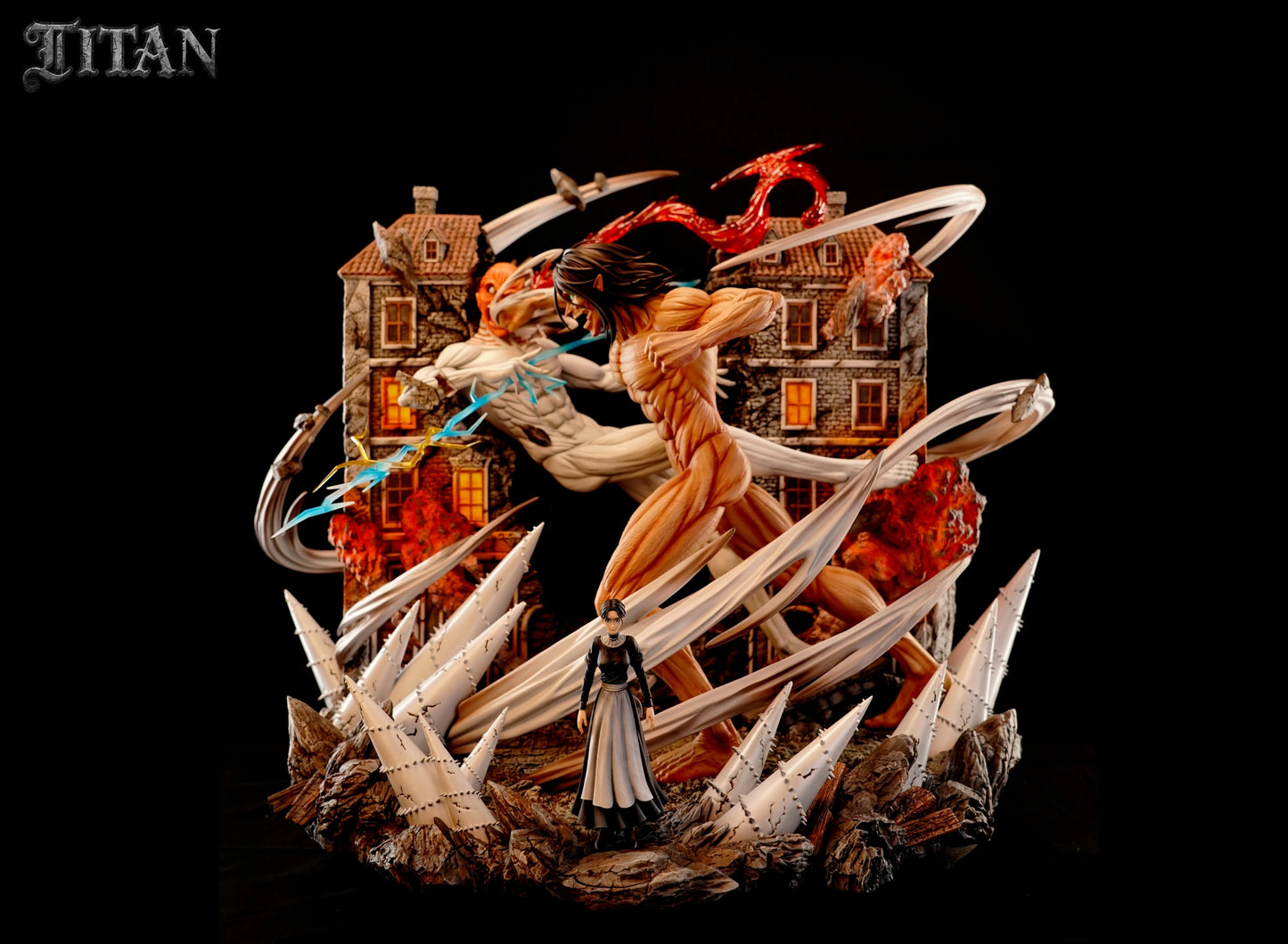 Preventa Resina Titán Martillo de Guerra vs Titán de Ataque Figura Attack On Titan TITAN Estudio