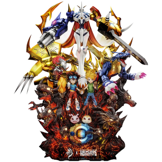 Preventa Resina Omegamon, MetalGarurumon & WarGreymon Figura Digimon LueYing Estudio