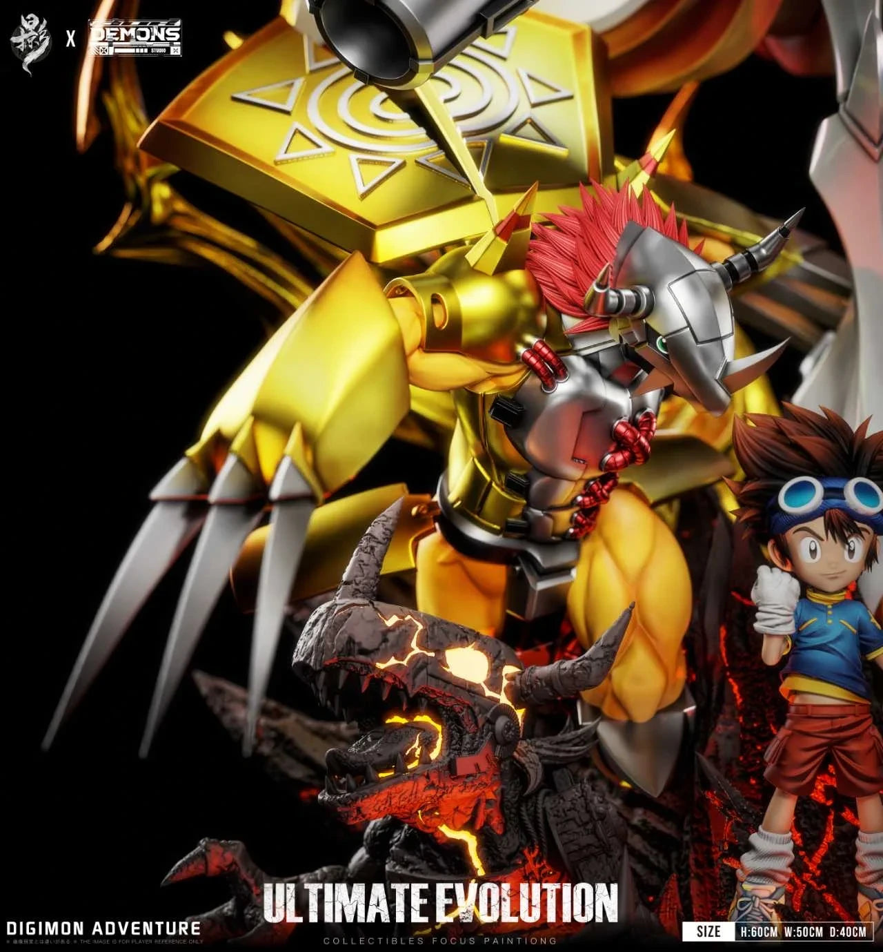 Preventa Resina Omegamon, MetalGarurumon & WarGreymon Figura Digimon LueYing Estudio