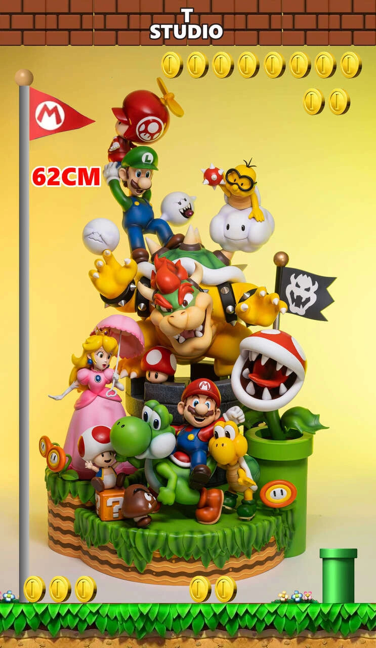 Preventa Resina Mario Family Figura Super Mario Bros T Estudio