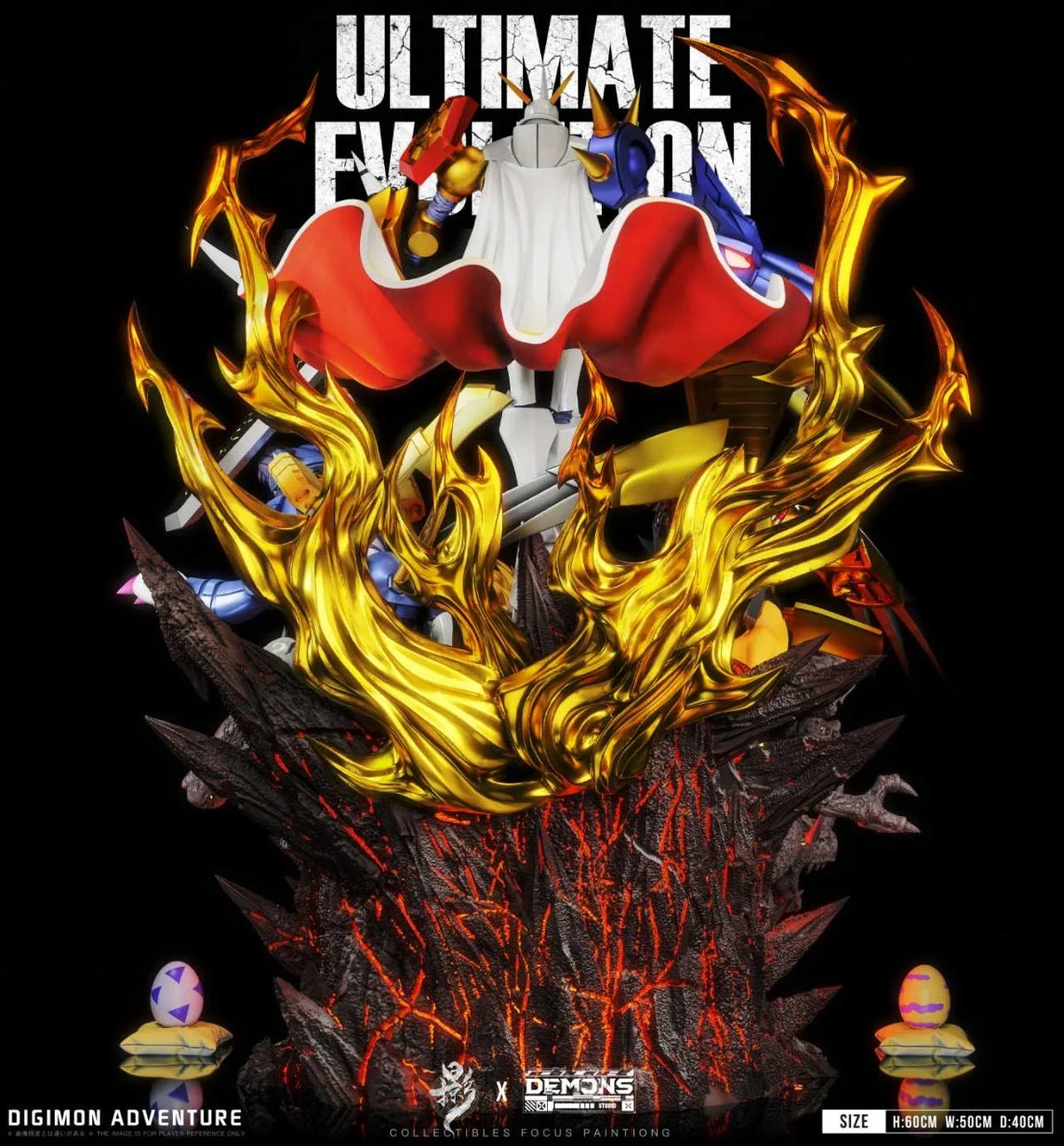 Preventa Resina Omegamon, MetalGarurumon & WarGreymon Figura Digimon LueYing Estudio