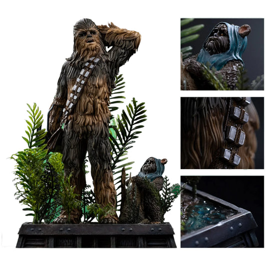 Preventa Resina Chewbacca & Tokkat Figura Star Wars Iron (Licencia) Estudio