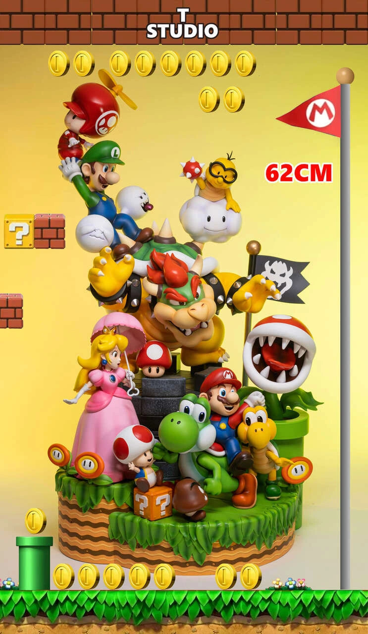 Preventa Resina Mario Family Figura Super Mario Bros T Estudio