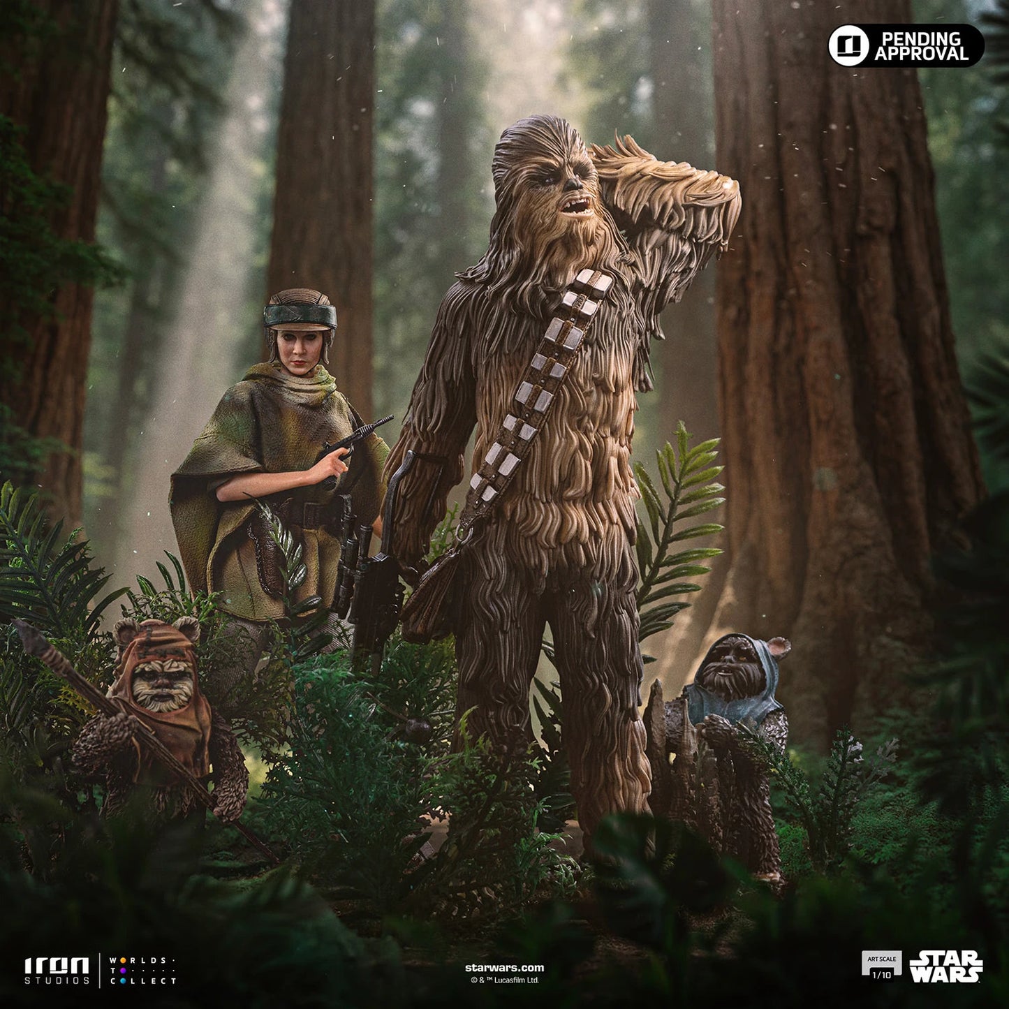 Preventa Resina Chewbacca & Tokkat Figura Star Wars Iron (Licencia) Estudio