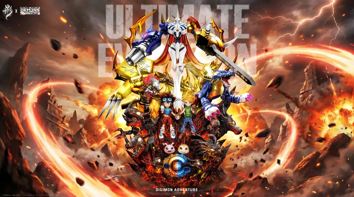 Preventa Resina Omegamon, MetalGarurumon & WarGreymon Figura Digimon LueYing Estudio