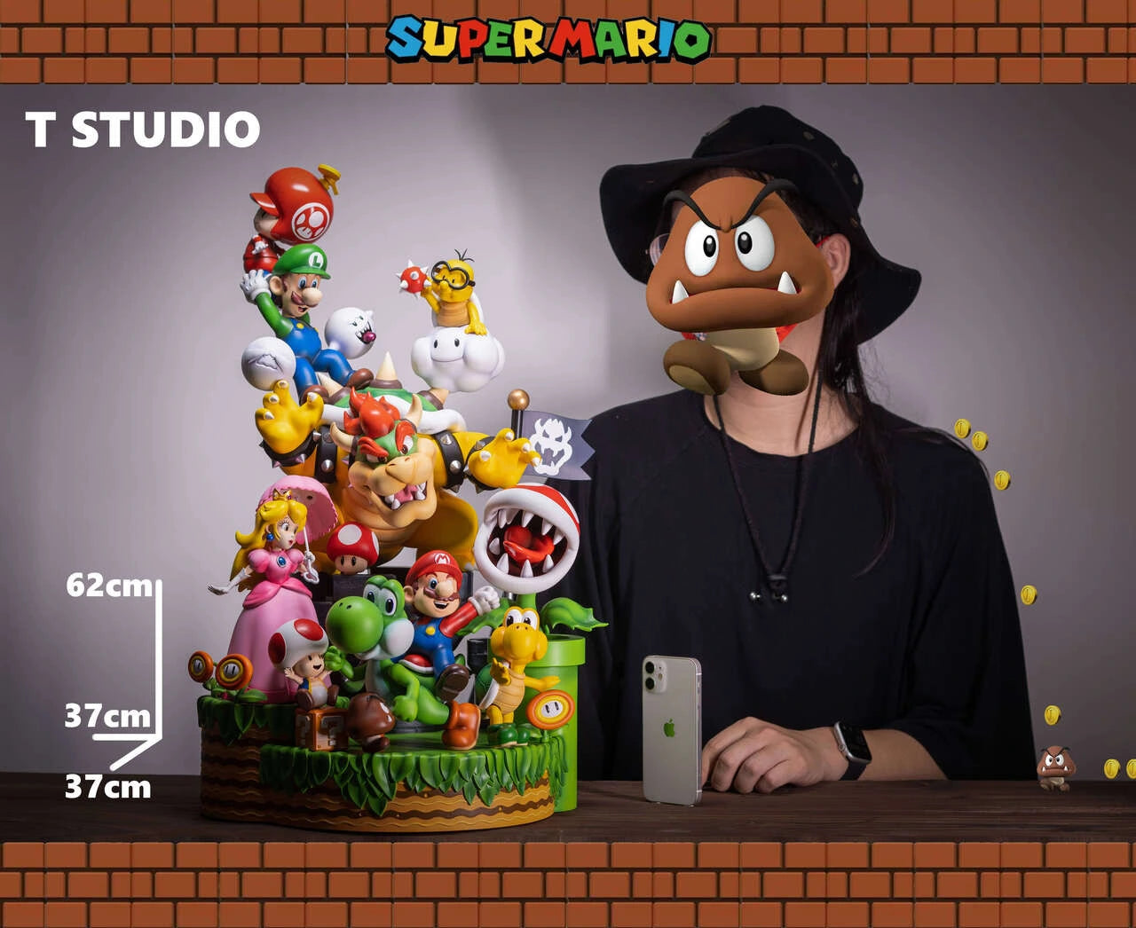 Preventa Resina Mario Family Figura Super Mario Bros T Estudio